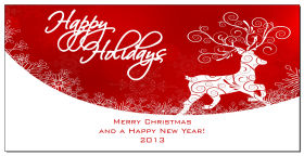 Christmas Red Elegant Holiday Reindeer Cards  8